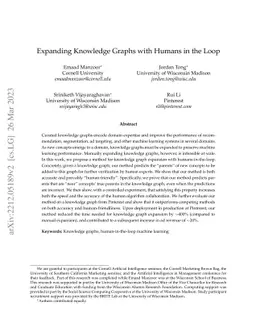 Expanding Knowledge Graphs with Humans in the Loop