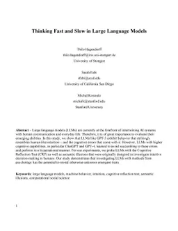 Thinking Fast and Slow in Large Language Models