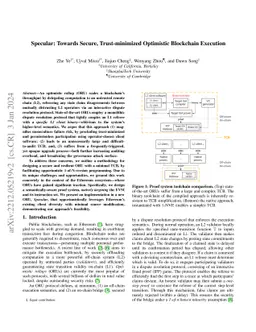 Specular: Towards Secure, Trust-minimized Optimistic Blockchain
  Execution