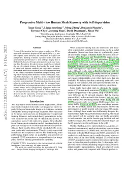 Progressive Multi-view Human Mesh Recovery with Self-Supervision
