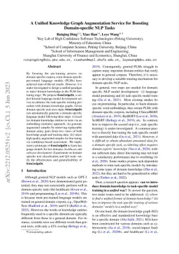 A Unified Knowledge Graph Augmentation Service for Boosting
  Domain-specific NLP Tasks