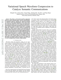 Variational Speech Waveform Compression to Catalyze Semantic
  Communications