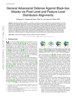 General Adversarial Defense Against Black-box Attacks via Pixel Level
  and Feature Level Distribution Alignments