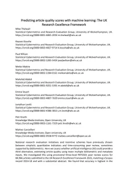 Predicting article quality scores with machine learning: The UK Research
  Excellence Framework