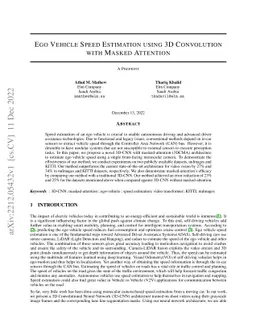 Ego Vehicle Speed Estimation using 3D Convolution with Masked Attention