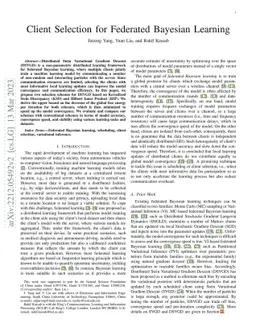 Client Selection for Federated Bayesian Learning