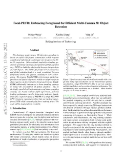 Focal-PETR: Embracing Foreground for Efficient Multi-Camera 3D Object
  Detection
