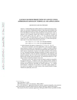 Gaussian random projections of convex cones: approximate kinematic
  formulae and applications