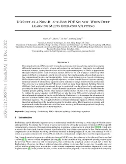 DOSnet as a Non-Black-Box PDE Solver: When Deep Learning Meets Operator
  Splitting