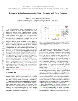 Recurrent Vision Transformers for Object Detection with Event Cameras