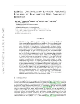 ResFed: Communication Efficient Federated Learning by Transmitting Deep
  Compressed Residuals