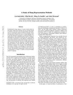 A Study of Slang Representation Methods