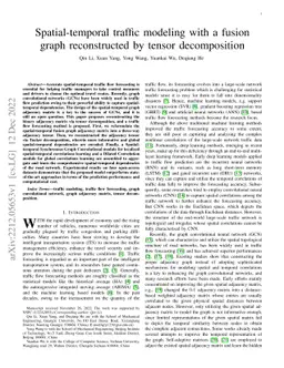 Spatial-temporal traffic modeling with a fusion graph reconstructed by
  tensor decomposition