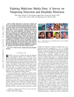 Fighting Malicious Media Data: A Survey on Tampering Detection and
  Deepfake Detection