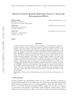 Hybrid Censored Quantile Regression Forest to Assess the Heterogeneous
  Effects