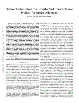 Tensor Factorization via Transformed Tensor-Tensor Product for Image
  Alignment