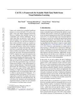 CACTI: A Framework for Scalable Multi-Task Multi-Scene Visual Imitation
  Learning