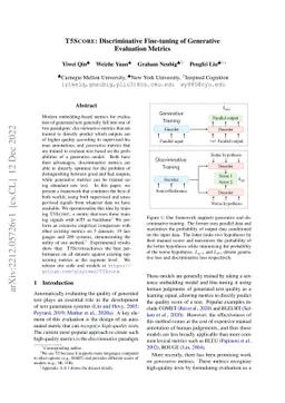T5Score: Discriminative Fine-tuning of Generative Evaluation Metrics