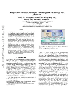 Adaptive Low-Precision Training for Embeddings in Click-Through Rate
  Prediction