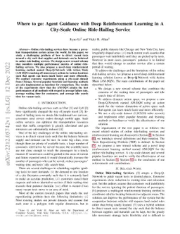 Where to go: Agent Guidance with Deep Reinforcement Learning in A
  City-Scale Online Ride-Hailing Service
