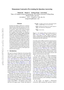 Momentum Contrastive Pre-training for Question Answering