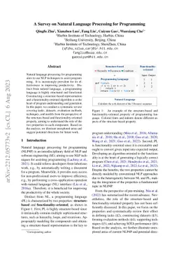 A Survey on Natural Language Processing for Programming
