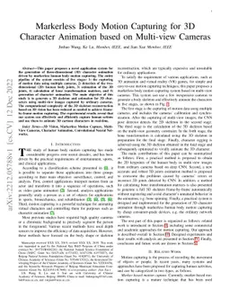 Markerless Body Motion Capturing for 3D Character Animation based on
  Multi-view Cameras
