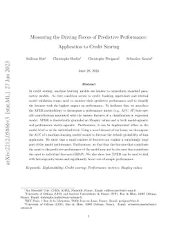 Measuring the Driving Forces of Predictive Performance: Application to Credit Scoring