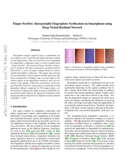 Finger-NestNet: Interpretable Fingerphoto Verification on Smartphone
  using Deep Nested Residual Network