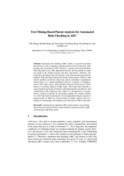 Text Mining-Based Patent Analysis for Automated Rule Checking in AEC