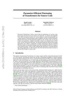 Parameter-Efficient Finetuning of Transformers for Source Code