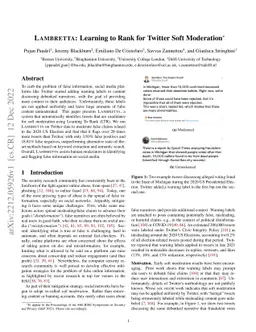 LAMBRETTA: Learning to Rank for Twitter Soft Moderation