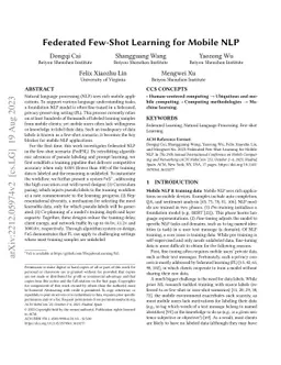 Federated Few-Shot Learning for Mobile NLP