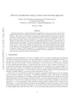 Selective classification using a robust meta-learning approach