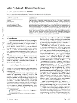 Video Prediction by Efficient Transformers