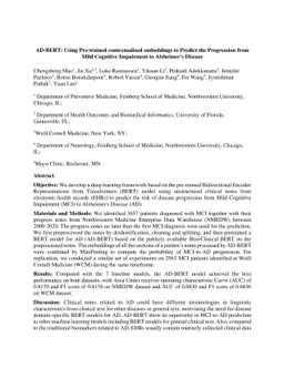 AD-BERT: Using Pre-trained contextualized embeddings to Predict the
  Progression from Mild Cognitive Impairment to Alzheimer's Disease