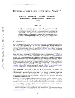 Regression with Label Differential Privacy