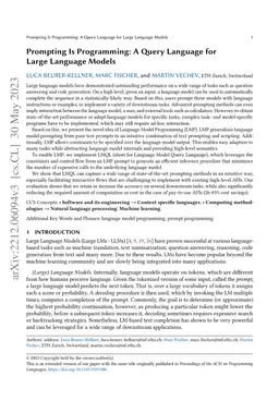 Prompting Is Programming: A Query Language for Large Language Models