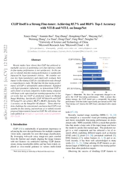 CLIP Itself is a Strong Fine-tuner: Achieving 85.7% and 88.0% Top-1
  Accuracy with ViT-B and ViT-L on ImageNet
