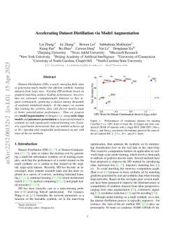Accelerating Dataset Distillation via Model Augmentation