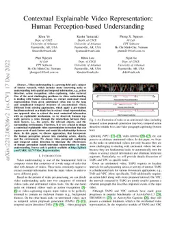 Contextual Explainable Video Representation: Human Perception-based
  Understanding