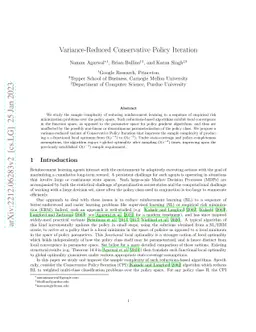 Variance-Reduced Conservative Policy Iteration