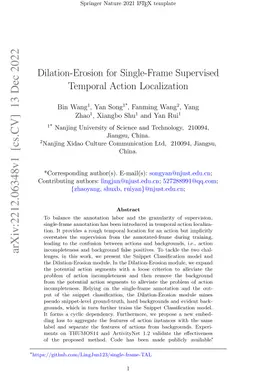 Dilation-Erosion for Single-Frame Supervised Temporal Action
  Localization