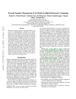 Towards Seamless Management of AI Models in High-Performance Computing