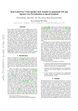 Style-Label-Free: Cross-Speaker Style Transfer by Quantized VAE and
  Speaker-wise Normalization in Speech Synthesis