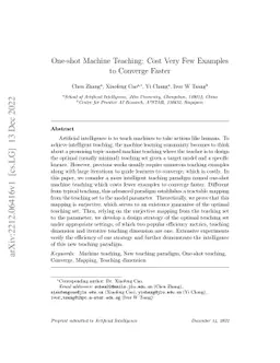 One-shot Machine Teaching: Cost Very Few Examples to Converge Faster