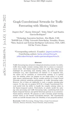 Graph Convolutional Networks for Traffic Forecasting with Missing Values