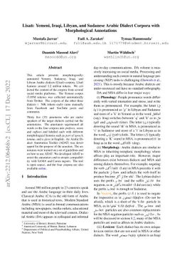 Lisan: Yemeni, Iraqi, Libyan, and Sudanese Arabic Dialect Copora with
  Morphological Annotations
