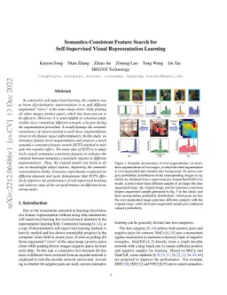 Semantics-Consistent Feature Search for Self-Supervised Visual
  Representation Learning