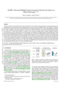 AdvMIL: Adversarial Multiple Instance Learning for the Survival Analysis
  on Whole-Slide Images